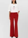 Acne Studios Wool Blend Pants With Button Closure And Belt Loops For Women In Red