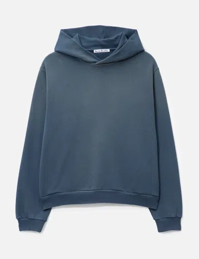 Acne Studios Fleece Logo Hoodie In Blue
