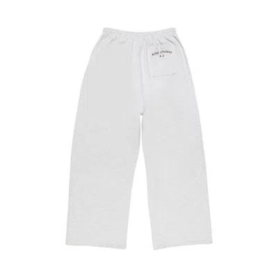 Pre-owned Acne Studios Fleece Logo Sweatpants 'pale Grey Melange' | Men's Size S In Gray