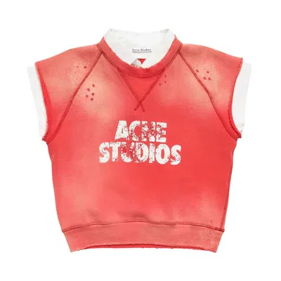 Pre-owned Acne Studios Fleece Logo Vest 'red/white' | Women's Size S