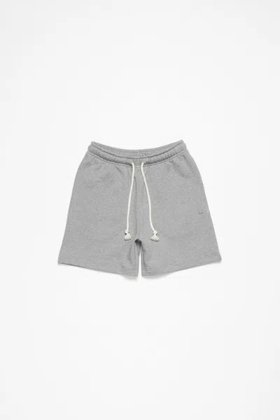 Acne Studios Fleece Shorts In Light Grey Melange