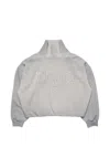 Acne Studios Brushed Cotton Fleece Funnel Neck Logo Sweatshirt With Balloon Hem In Gray
