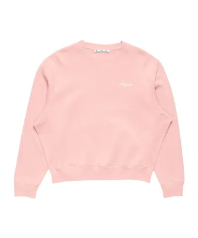 Acne Studios Fleece Sweatshirt With Logo In Pink