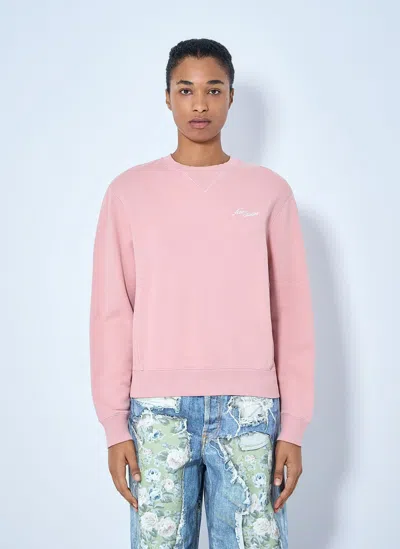 Acne Studios Fleece Sweatshirt With Logo In Pink