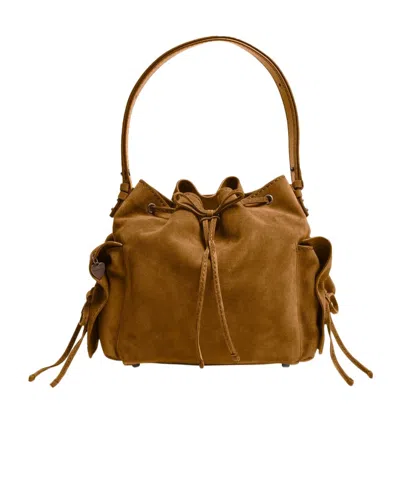 Acne Studios Flip-top Bucket Bag In Brown