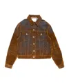 Acne Studios Flocked Denim Jacket In Neutral