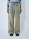 Acne Studios Women Flocked Denim Jeans In Blue