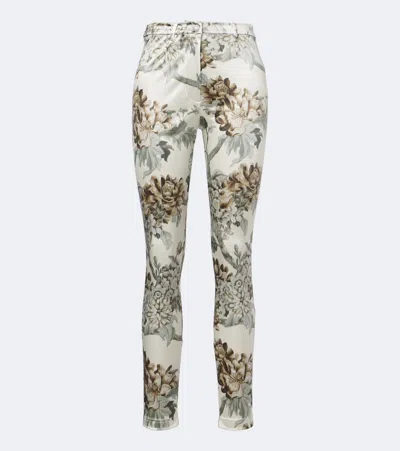 Acne Studios Floral Jersey Skinny Pants In Multi