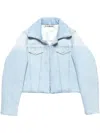Acne Studios Floral-lining Denim Jacket In Blue