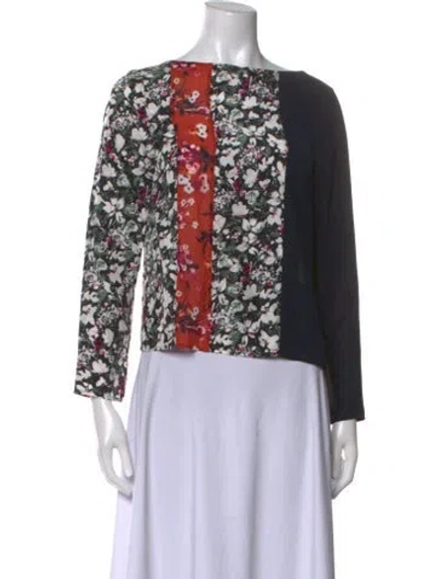 Pre-owned Acne Studios Floral Print Bateau Neckline Blouse W/ Tags In Multi