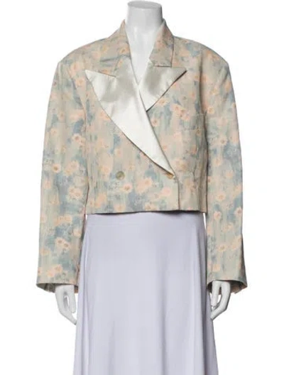 Pre-owned Acne Studios Floral Print Blazer W/ Tags In Neutrals