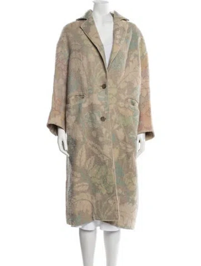 Pre-owned Acne Studios Floral Print Coat In Neutrals