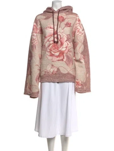 Pre-owned Acne Studios Floral Print Crew Neck Sweater In Pink