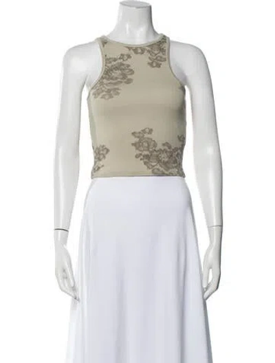 Pre-owned Acne Studios Floral Print Crew Neck Top In Neutrals