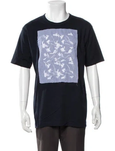 Pre-owned Acne Studios Floral Print Crew Neck T-shirt In Blue
