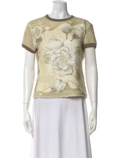 Pre-owned Acne Studios Floral Print Crew Neck T-shirt In Neutral