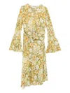 Acne Studios Wrap-effect Floral-print Hammered-crepe Mini Dress In Multi