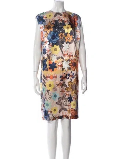 Pre-owned Acne Studios Floral Print Knee-length Dress W/ Tags In Pink