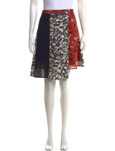 Pre-owned Acne Studios Floral Print Knee-length Skirt In Blue/red