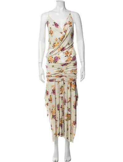 Pre-owned Acne Studios Floral Print Long Dress W/ Tags In Multicolor
