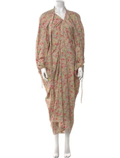 Pre-owned Acne Studios Floral Print Long Dress W/ Tags In Pink