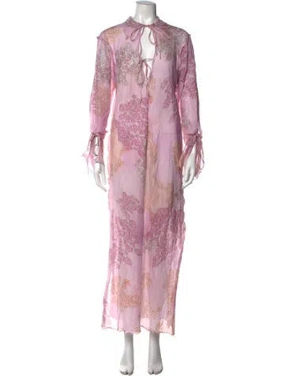 Pre-owned Acne Studios Floral Print Long Dress W/ Tags In Pink