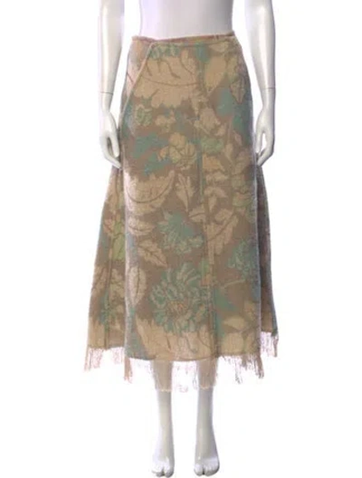 Pre-owned Acne Studios Floral Print Long Skirt In Neutrals