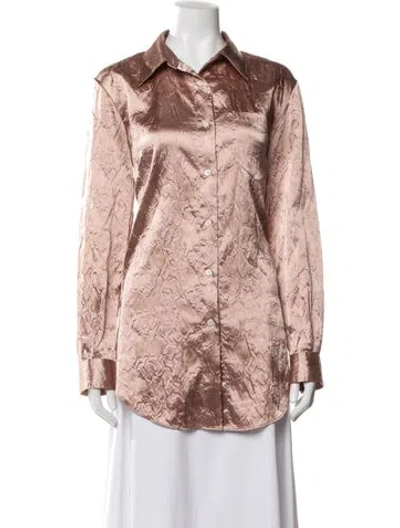 Pre-owned Acne Studios Floral Print Long Sleeve Button-up Top In Pink