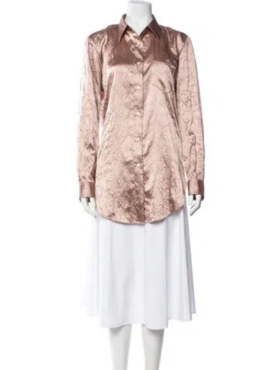 Pre-owned Acne Studios Floral Print Long Sleeve Button-up Top In Pink
