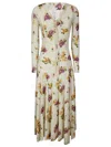 Acne Studios Floral-print Long Sleeve Midi Dress In Multi