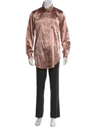 Pre-owned Acne Studios Floral Print Long Sleeve Shirt In Pink