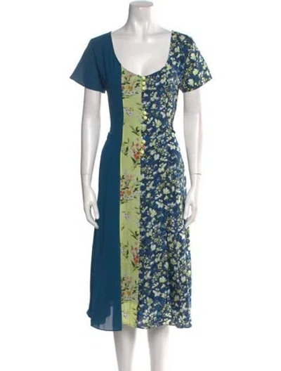 Pre-owned Acne Studios Floral Print Midi Length Dress In Multi