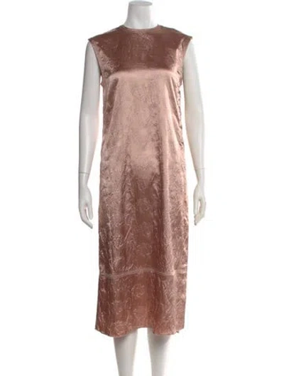 Pre-owned Acne Studios Floral Print Midi Length Dress In Pink