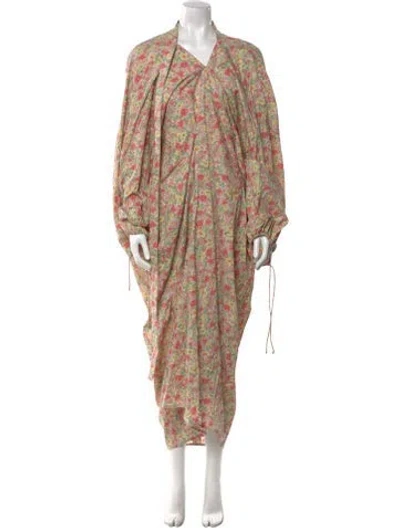 Pre-owned Acne Studios Floral Print Midi Length Dress W/ Tags In Pink