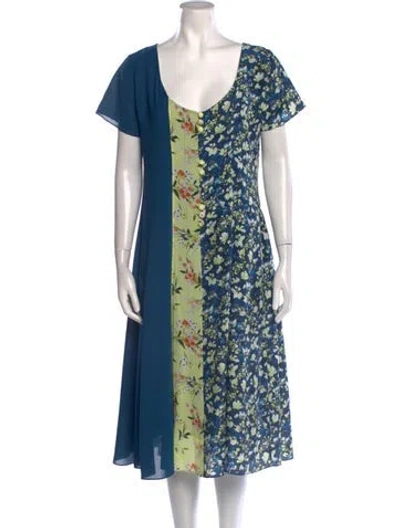 Pre-owned Acne Studios Floral Print Midi Length Dress In Yellow
