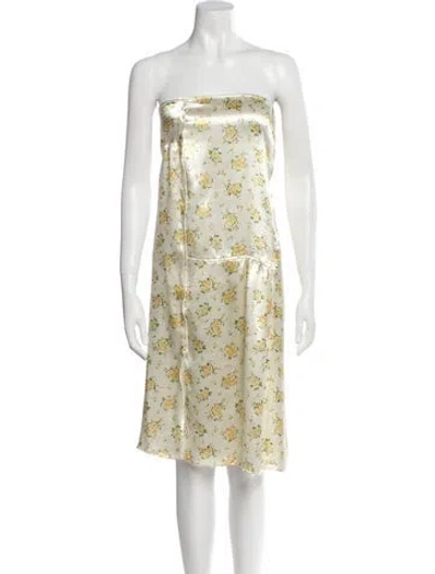 Pre-owned Acne Studios Floral Print Midi Length Skirt In Neutral