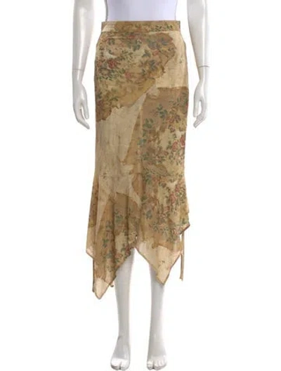 Pre-owned Acne Studios Floral Print Midi Length Skirt In Neutral