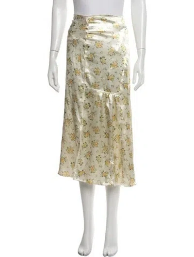 Pre-owned Acne Studios Floral Print Midi Length Skirt In Neutrals