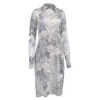 Acne Studios Floral-print Midi Shirt Dress In White Polyester In Multi