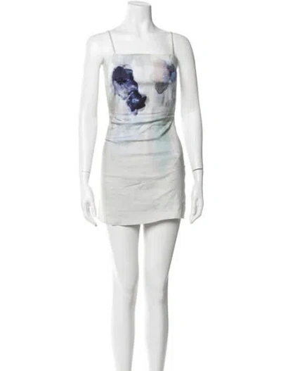 Pre-owned Acne Studios Floral Print Mini Dress In Blue