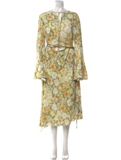 Pre-owned Acne Studios Floral Print Mini Dress In Green