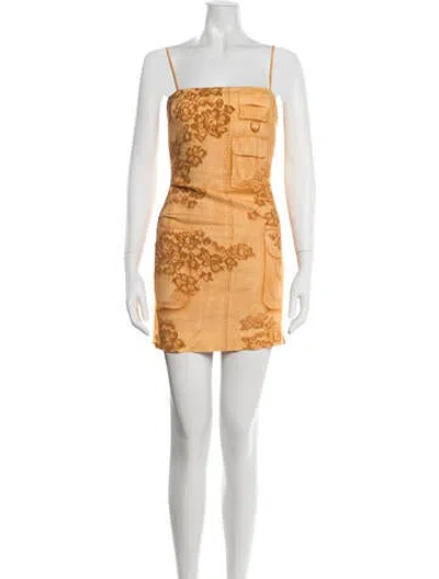 Pre-owned Acne Studios Floral Print Mini Dress In Orange