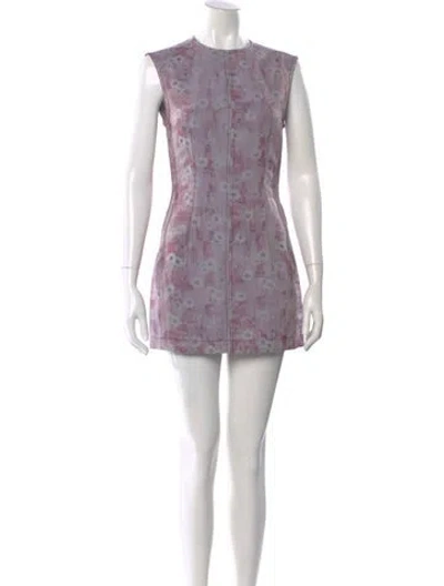 Pre-owned Acne Studios Floral Print Mini Dress In Purple