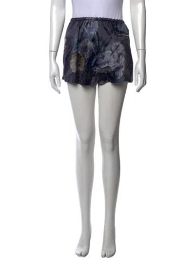 Pre-owned Acne Studios Floral Print Mini Shorts In Black