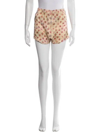 Pre-owned Acne Studios Floral Print Mini Shorts In Neutral