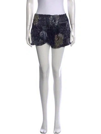 Pre-owned Acne Studios Floral Print Mini Shorts In Purple