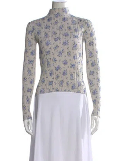 Pre-owned Acne Studios Floral Print Mock Neck Top In Multi