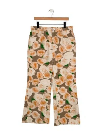 Pre-owned Acne Studios Floral Print Pants In Neutral