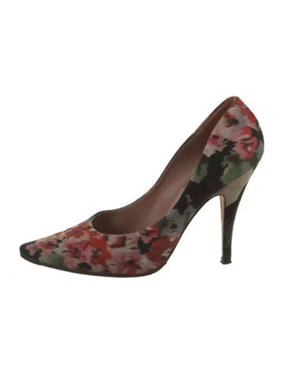Pre-owned Acne Studios Floral Print Pumps In Black