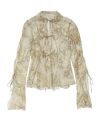 Acne Studios Floral-print Semi-sheer Shirt In Light Beige